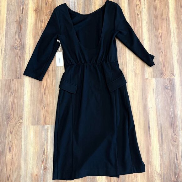 Mellóday NWT Black Pearl Mock Neck Midi Dress With Pockets Size Small - Picture 8 of 13